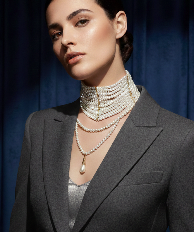 Pearl Tassel Necklace – Vintage Multi-Layered Teardrop Pendant Jewelry