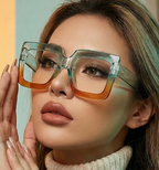 Women's Reading Glasses | Geometric Retro Square Frames With Transparent Lenses