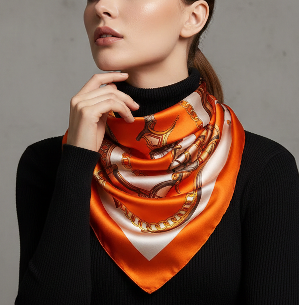 Silk Square Scarf - Lightweight Satin Hijab Wrap & Fashion Neckerchief