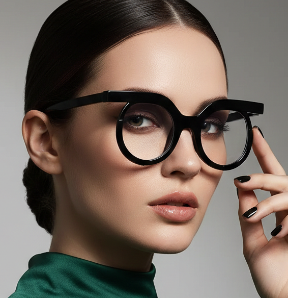 Blue Light Glasses - Women's Transparent Circular Acetate Eyeglasses Frame