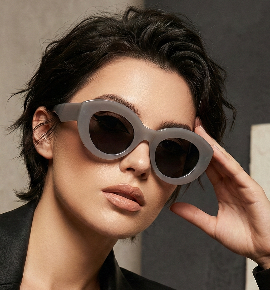 نظارات شمسية كبيرة الحجم للنساء - تصميم كلاسيكي بإطار سميك على شكل عين القطة، توفر حماية من الأشعة فوق البنفسجية UV400