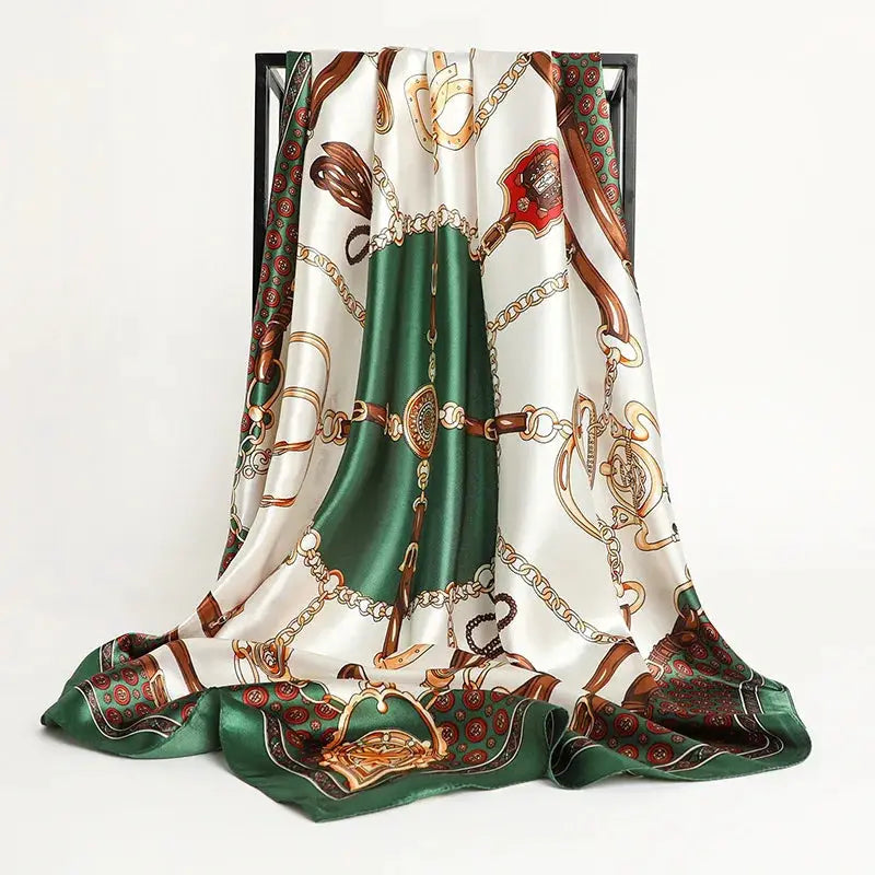 Elegant Silk Square Scarf – Satin 90x90 cm by Adornity