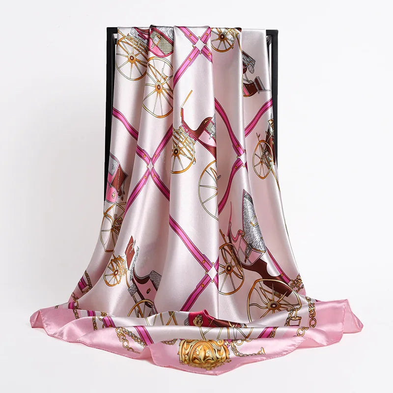 Silk Square Scarf - Lightweight Satin Hijab Wrap & Fashion Neckerchief