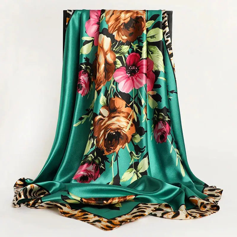 Elegant Silk Square Scarf – Satin 90x90 cm by Adornity