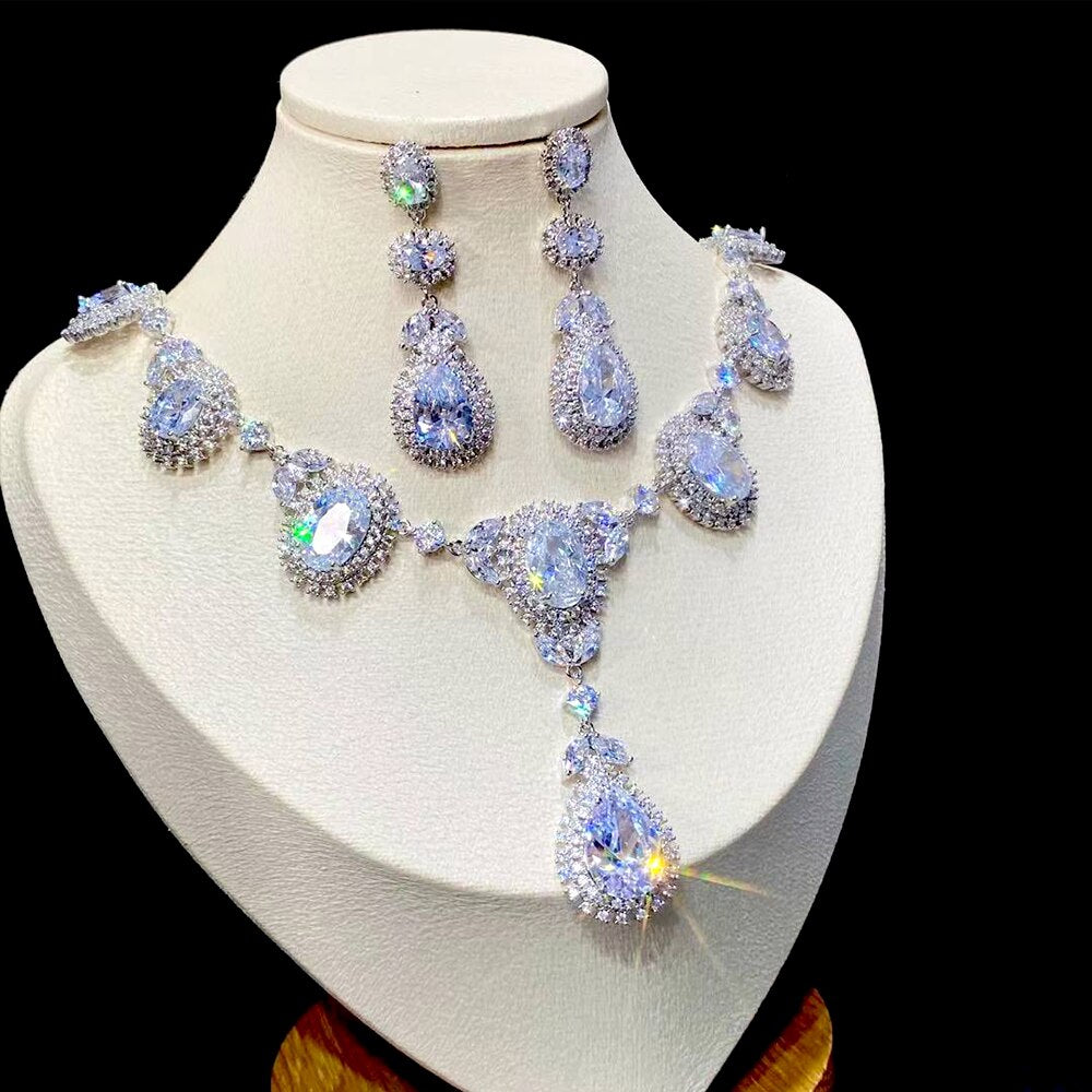 Regal Cubic Zirconia Wedding Bridal Jewelry Set