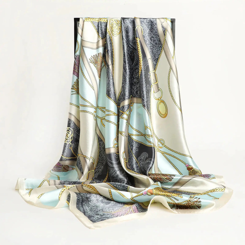 Elegant Silk Square Scarf – Satin 90x90 cm by Adornity