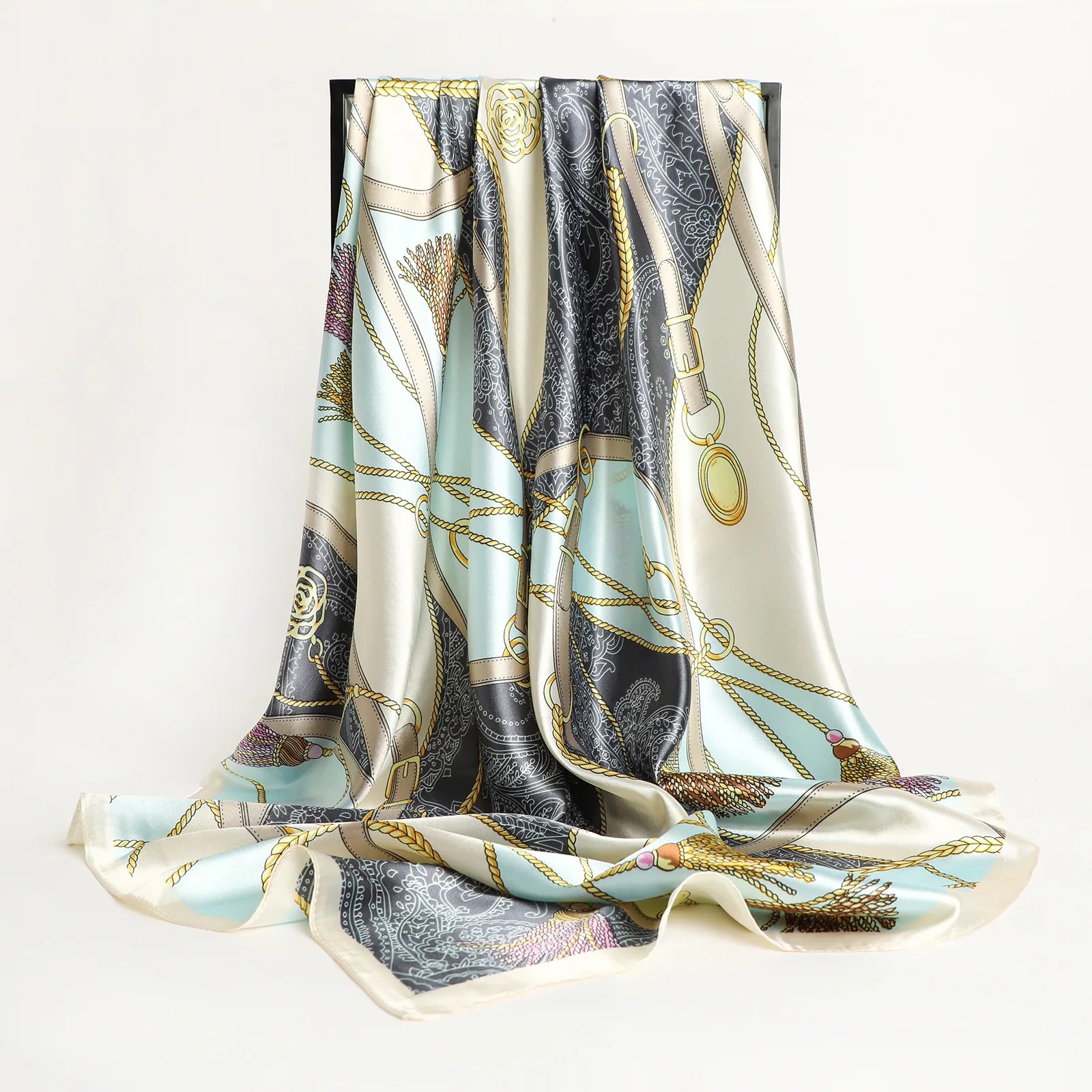 Silk Square Scarf - Lightweight Satin Hijab Wrap & Fashion Neckerchief