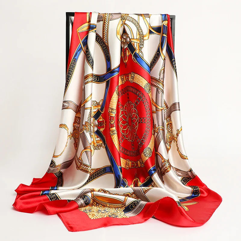 Silk Square Scarf - Lightweight Satin Hijab Wrap & Fashion Neckerchief