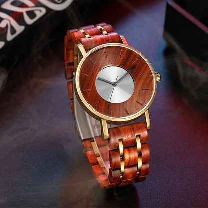 Men's Wooden Quartz Watches in Wood Top Brand Luxury Military Sports Watch Waterproof Clock Male Relogio Masculino WW008