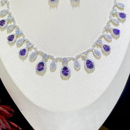 Exquisite Water Drop Zirconia Wedding Jewelry Set