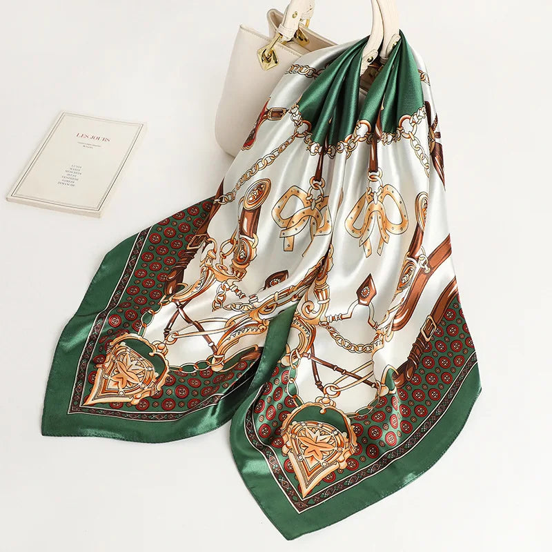 Silk Square Scarf - Lightweight Satin Hijab Wrap & Fashion Neckerchief