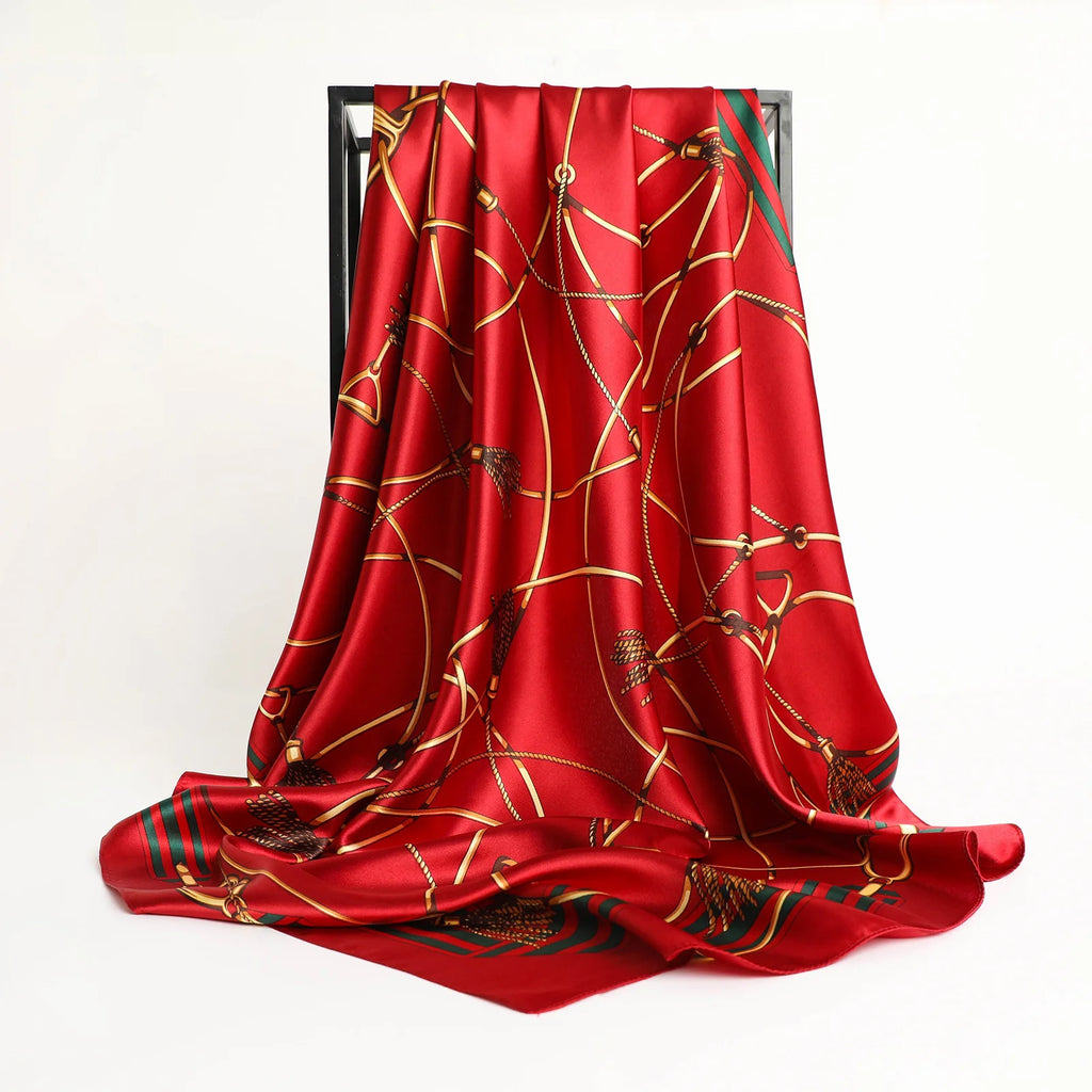 Silk Square Scarf - Lightweight Satin Hijab Wrap & Fashion Neckerchief