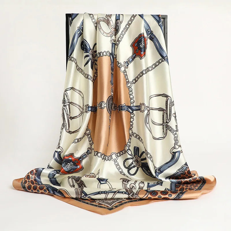 Silk Square Scarf - Lightweight Satin Hijab Wrap & Fashion Neckerchief