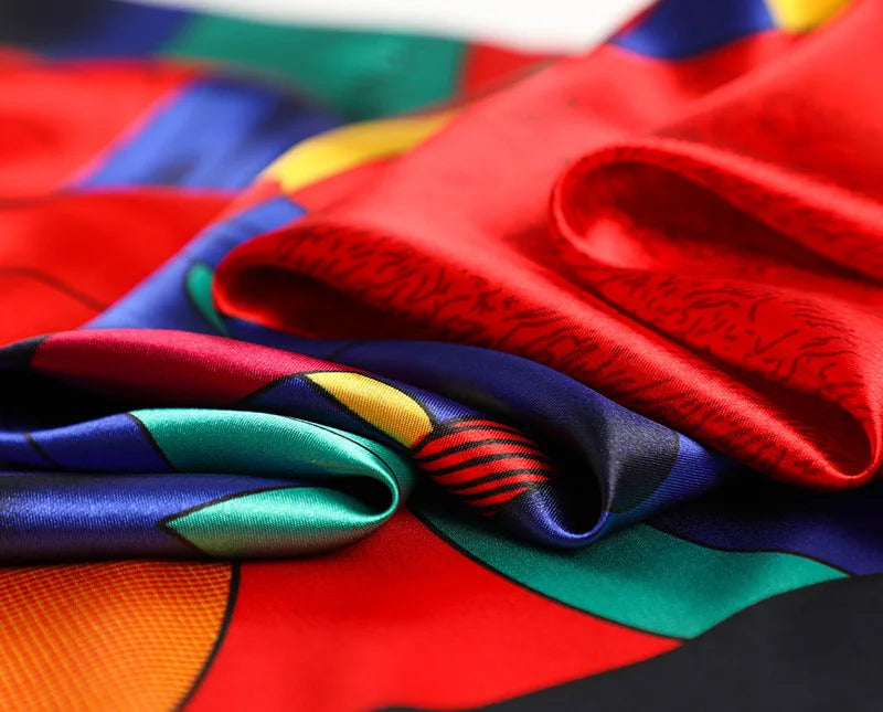 Silk Square Scarf - Lightweight Satin Hijab Wrap & Fashion Neckerchief