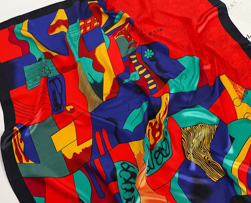 Silk Square Scarf - Lightweight Satin Hijab Wrap & Fashion Neckerchief