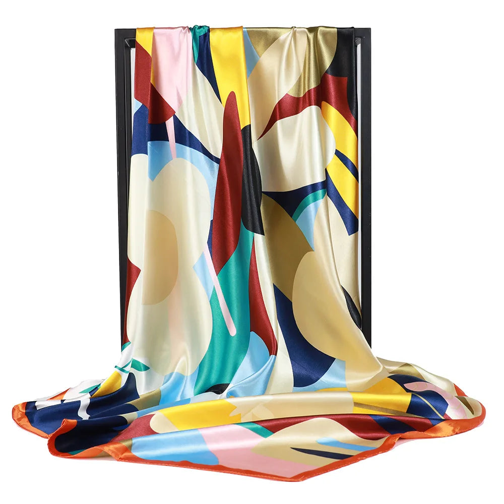Silk Square Scarf - Lightweight Satin Hijab Wrap & Fashion Neckerchief