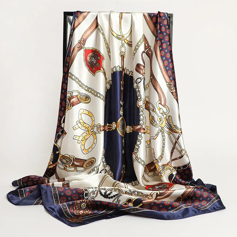 Silk Square Scarf - Lightweight Satin Hijab Wrap & Fashion Neckerchief