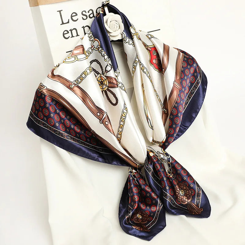 Silk Square Scarf - Lightweight Satin Hijab Wrap & Fashion Neckerchief