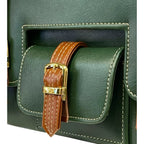 Vegan Leather Satchel – Handmade Green Satchel Bag With Adjustable Strap & Vintage Crossbody Design by navichi