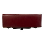 Vegan Leather Satchel – Handmade Burgundy Structured Bag with Gold Buckle by navichi