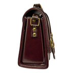 Vegan Leather Satchel – Handmade Brown Satchel Bag with Gold Hardware Purse by navichi