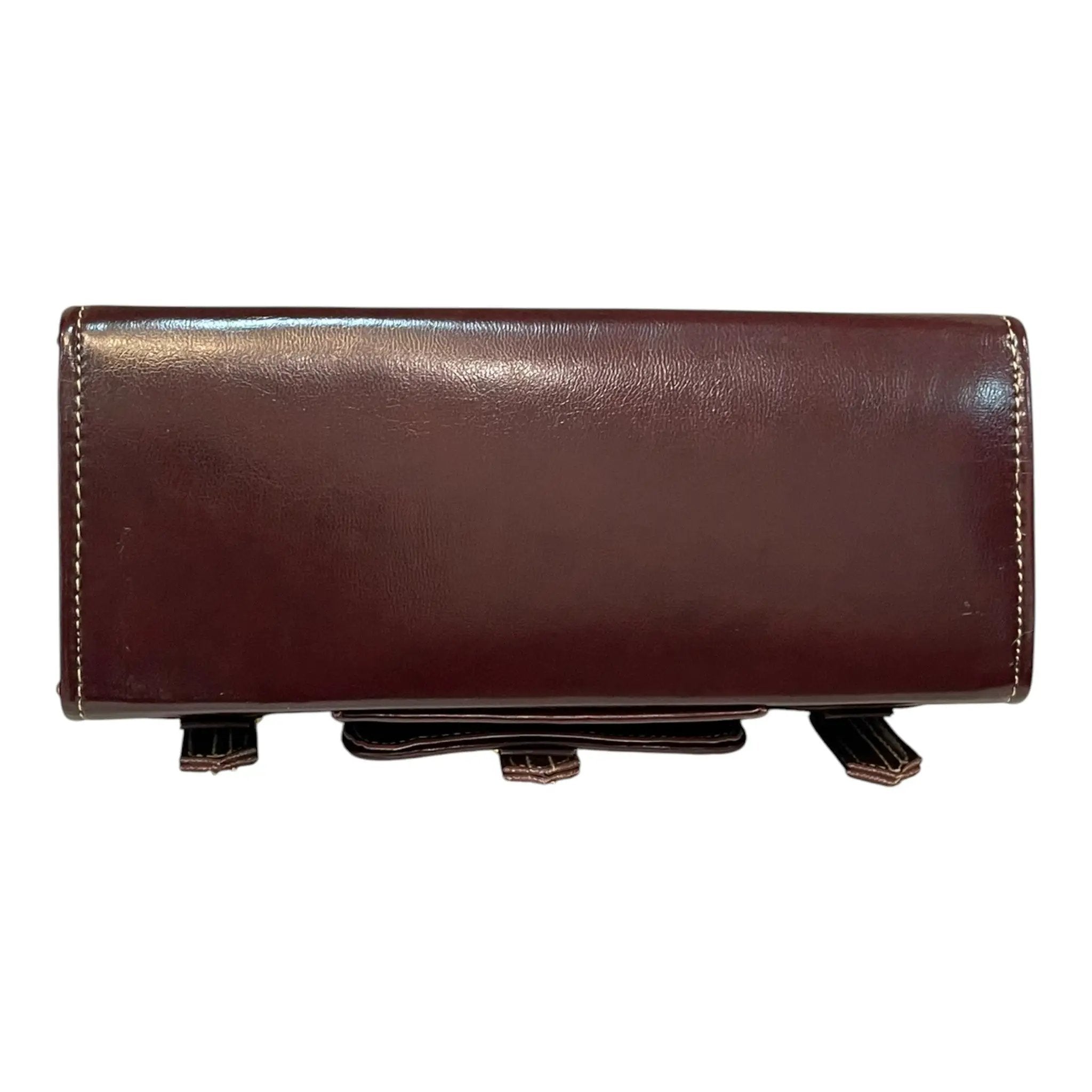Vegan Leather Satchel – Handmade Brown Satchel Bag with Gold Hardware Purse by navichi