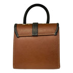 Vegan Leather Handbag – Handmade French Structured Mini Bag with Gold Clasp Closure by navichi
