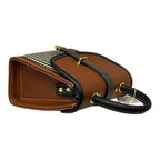 Vegan Leather Handbag – Handmade French Structured Mini Bag with Gold Clasp Closure by navichi