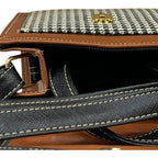Vegan Leather Handbag – Handmade French Structured Mini Bag with Gold Clasp Closure by navichi