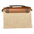 Vegan Leather Satchel – Handmade Camel Brown Handbag With Adjustable Strap by navichi