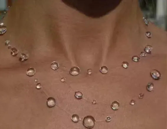 New Transparent Dewdrop Series Necklace Handmade Epoxy Resin Water Drop Collar Chain For Women Holiday Fashion Jewelry by Adornity
