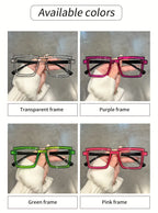 Anime Cosplay Glasses - Square Frame Clear Lens Candy Color Eyewear For Men & Women