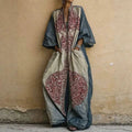 Bohemian Ethnic Pattern Women's Jumpsuit Batwing Sleeve Wide Leg Loose Long Pantsuit 2026 Vintage V Neck Pockets Vacation Romper by Adornity