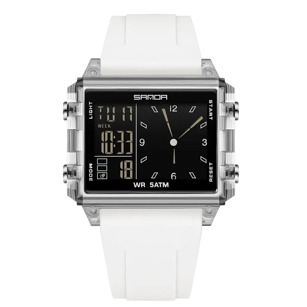 SANDA Luxury Brand Digital Watch for Men Women Square Dial Sport Waterproof Watches Man LED Pointer Display Relogios Masculino by Adornity