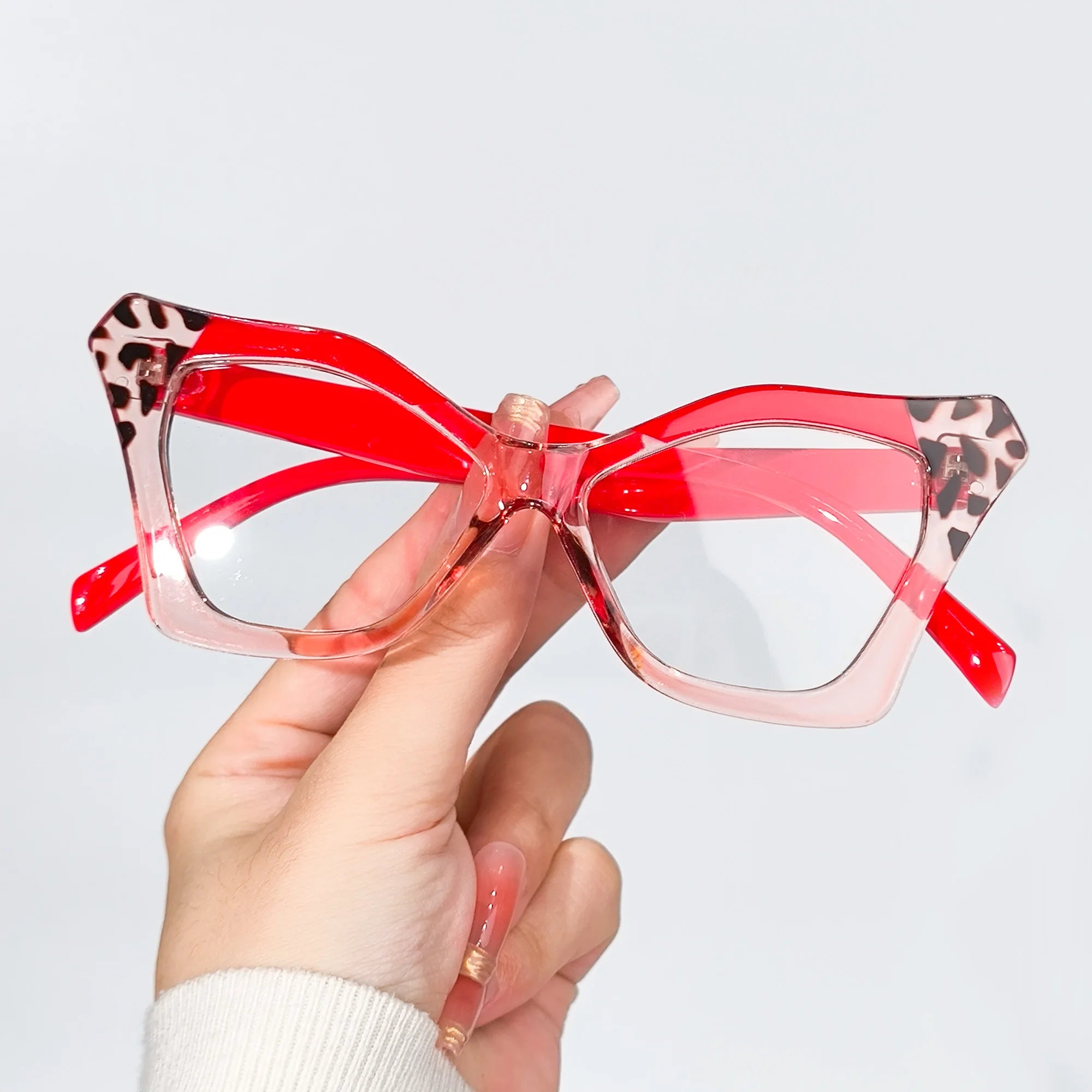 Cat Eye Reading Glasses – Retro Floral Color Block Readers for Women & Men +1.0 to +4.0