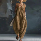 Women's Jumpsuits and Rompers 2026 Spring Sexy Square Collar Backless Chic Playsuit Summer Sleeveless Wide Leg Trousers Overalls by Adornity