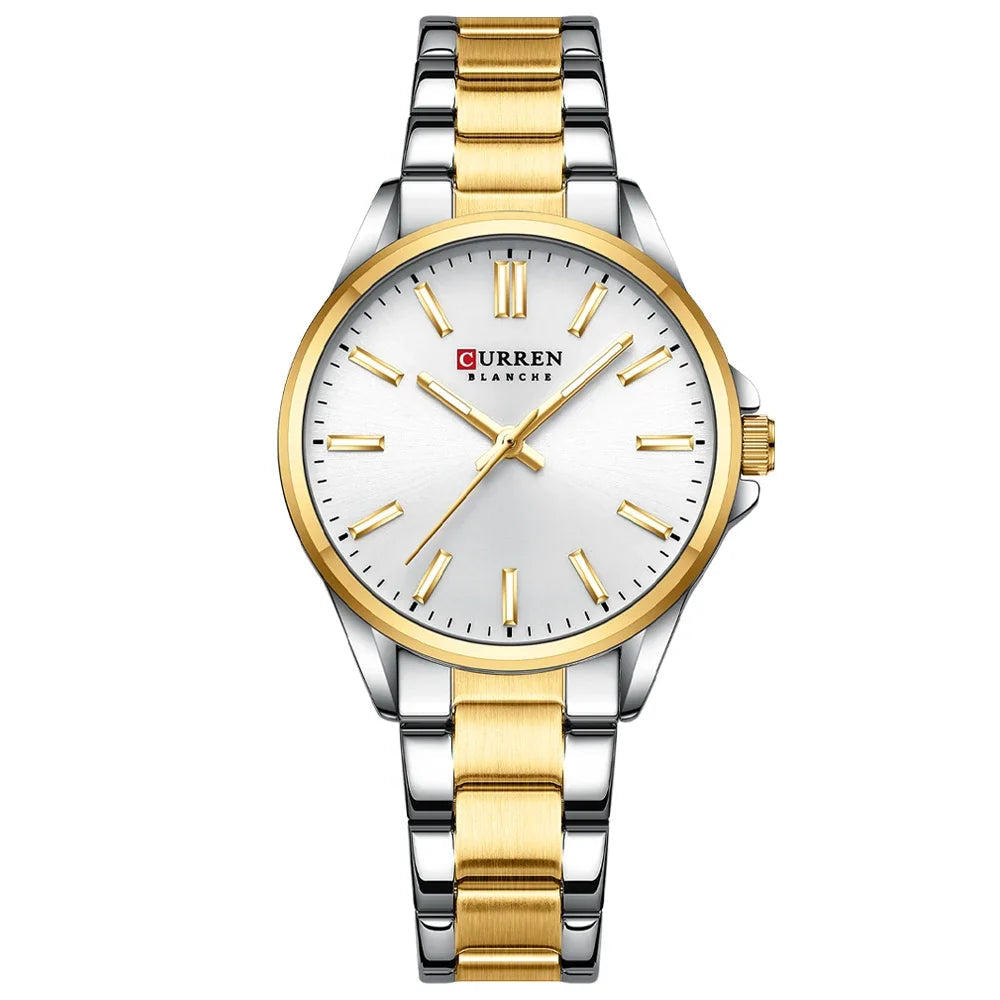 Women Stainless Steel Watch - Elegant Casual Fashion Quartz Wristwatch With Luminous Dial