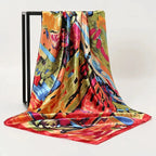 Elegant Silk Square Scarf – Satin 90x90 cm by Adornity