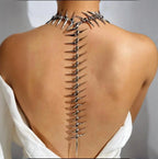 Edgy Niche Hip-Hop Thorn Skeleton Alloy Women's Necklace Perfect for Holiday Parties Everyday Wear Street Style Outfits NEW by Adornity