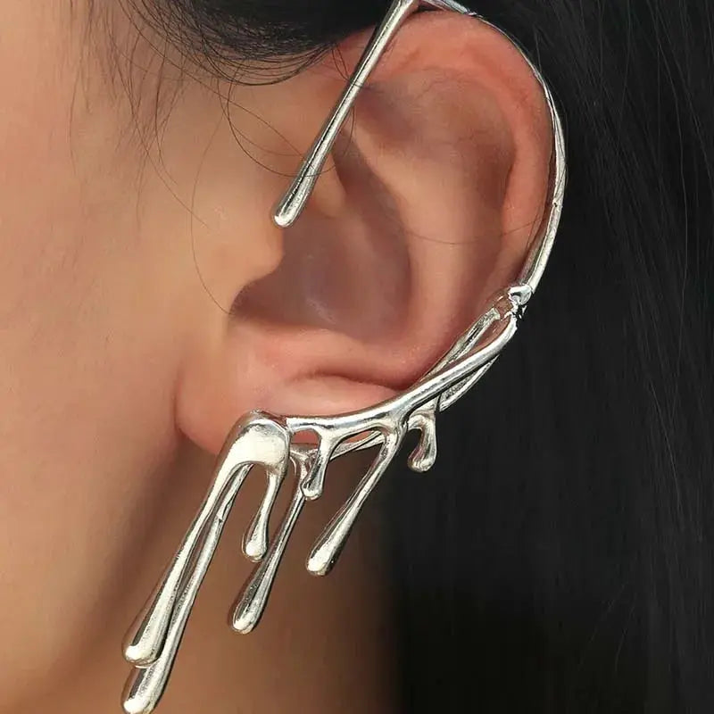 2026 Punk Gothic Silver Color Skeleton Spike Ear Clip for Women Men Hip Hop Metal Thorn Without Piercing Ear Cuff Jewelry Gift by Adornity
