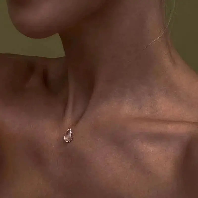 Simple Transparent Water Drop Clavicle Chain Thin Rope Beaded Tassel Earrings Necklace Bracelet Women Niche Personalized Jewelry by Adornity