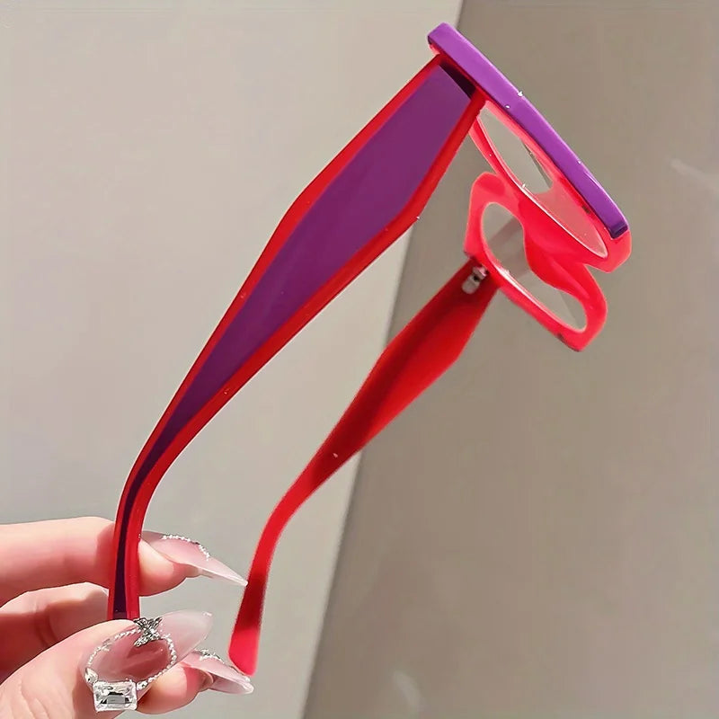 Cat Eye Reading Glasses - Women's Purple Full Rim Square Frame, Anti Blue Light