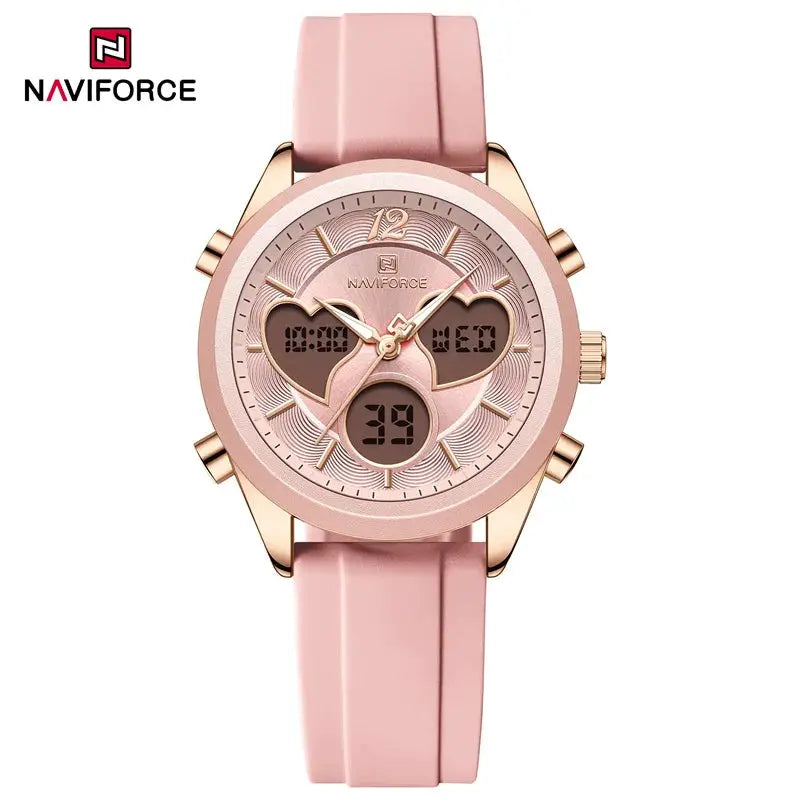 Heart Shape Watch – Dual Display Analog-Digital by Adornity