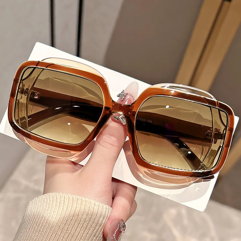 Fashion Sunglasses – Polygonal Color Blocking Square Frame for Men and Women