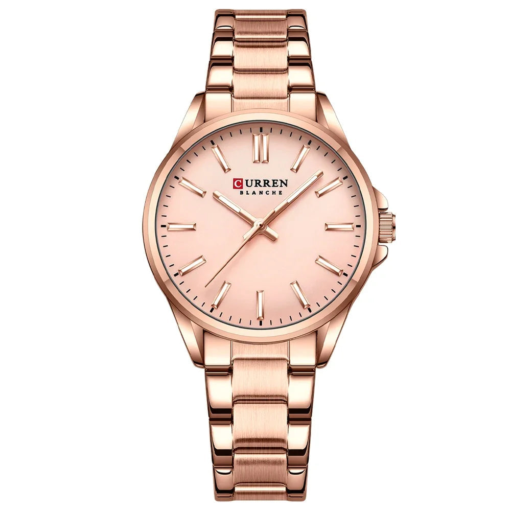 Women Stainless Steel Watch - Elegant Casual Fashion Quartz Wristwatch With Luminous Dial