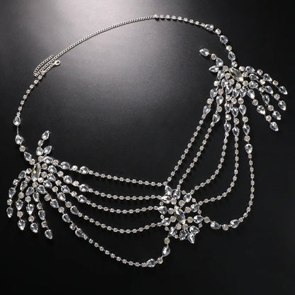 Bohemian Crystal Bridal Shoulder Necklace