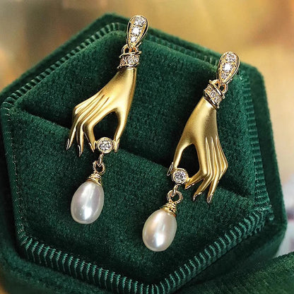 Imitation Pearl Dangle Earrings - Trendy Statement Jewelry for Women