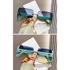 Black Square Sunglasses – Korean Style Classic Big Shades with UV Protection by Adornity