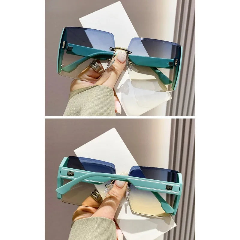 Black Square Sunglasses – Korean Style Classic Big Shades with UV Protection