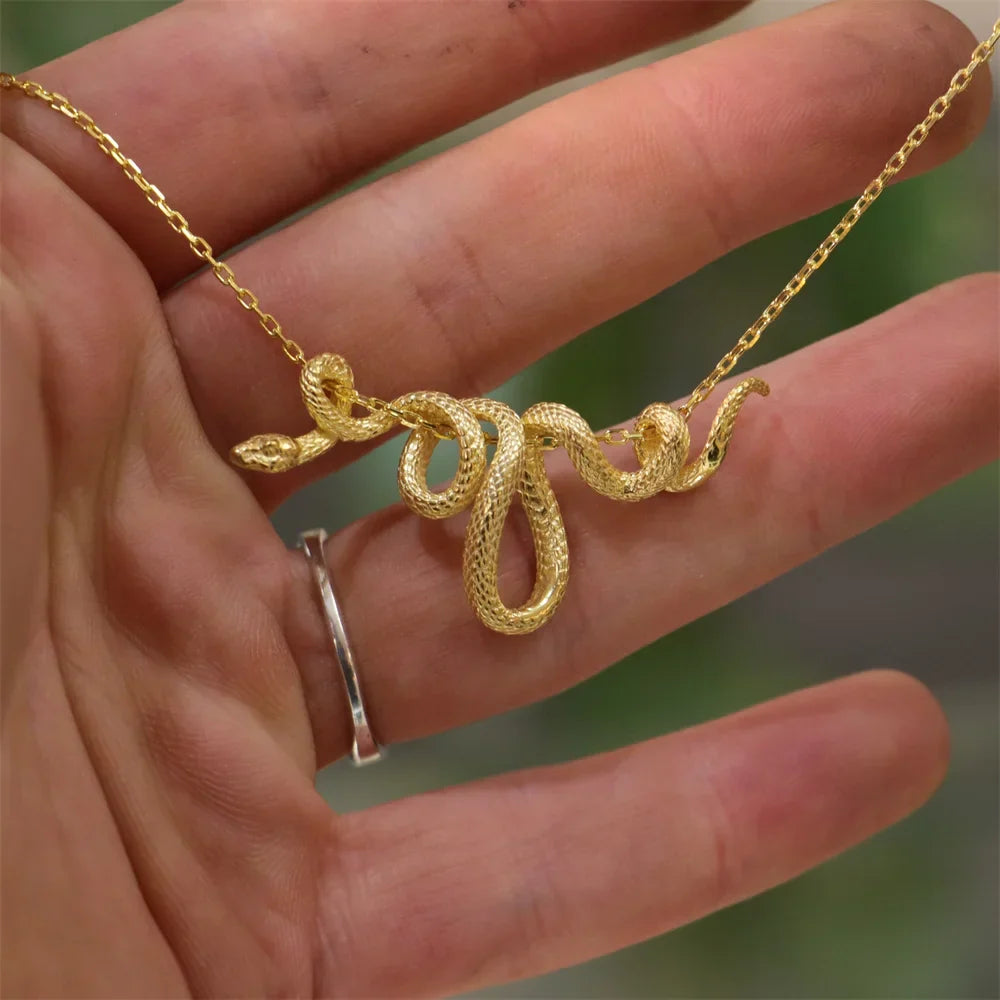 Snake Pendant Necklace Jewelry Statement